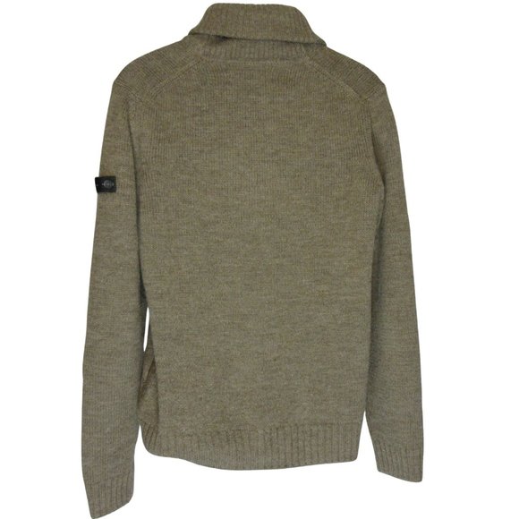 Ben Sherman Almond Wool Blend Rib Knit Shawl Collar Piped Sweater Jacket XL - Picture 6 of 11